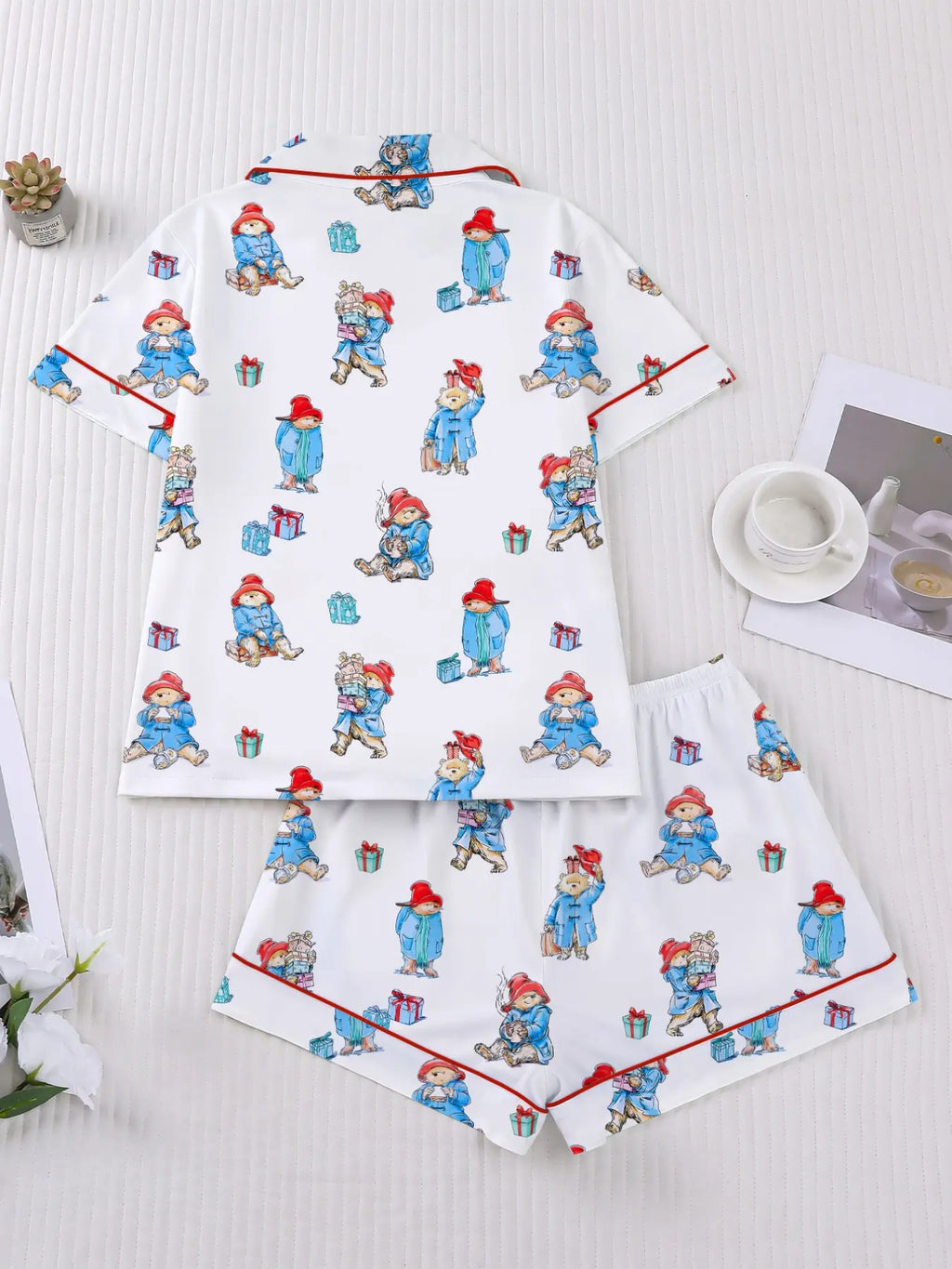 Women's Cute Bear Print Sleepwear Set
