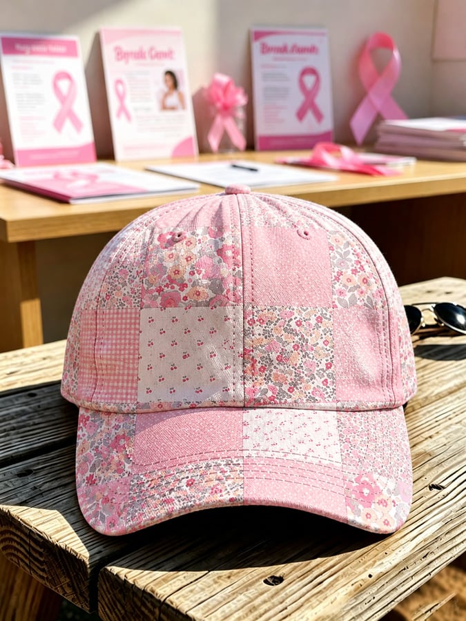 Unisex Pink Floral Print Hat