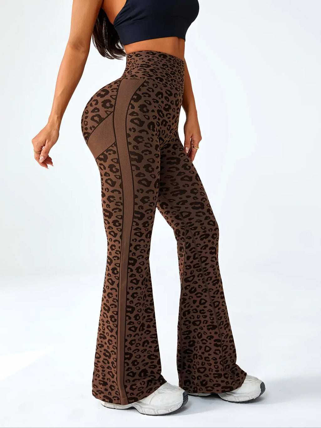 Women's Seamless Leopard Print High-Waisted Yoga Pants, Scrunch Sports Leggings, Tight-Fit Sportswear for All Seasons, Stylish & Comfortable Workout Bottoms, Seamless Fitness Leggings, High Stretch Bottoms