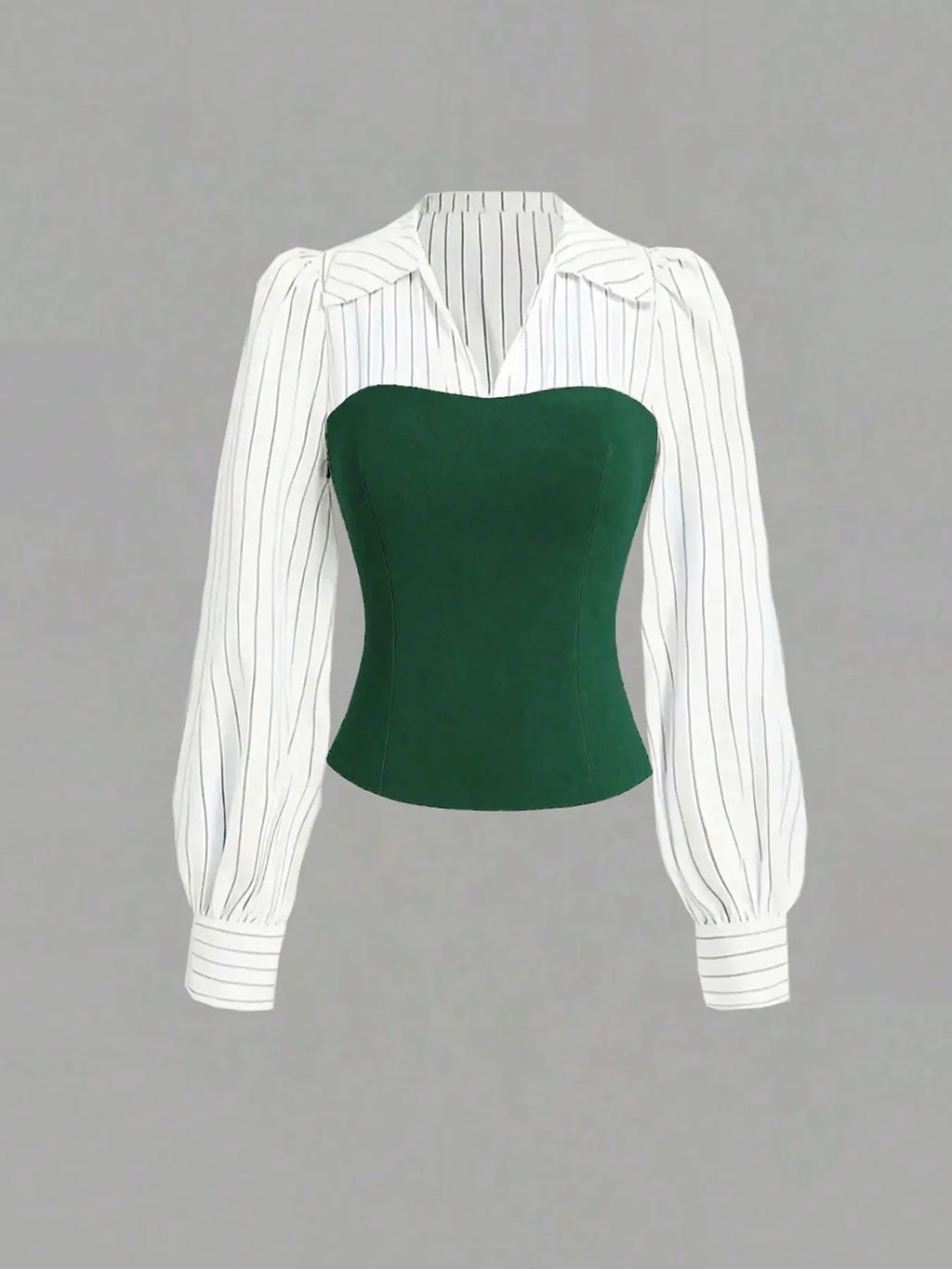 Women's Long Sleeve Colorblock Patchwork Shirt Set, Slimming Waist Design, Straight Leg Pants, Casual Fashion, Chic, Style, 2 Piece Set, Womenswear