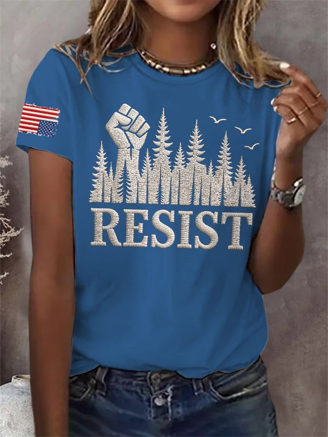 Retro Resist Save The Forest Service Print T-Shirt