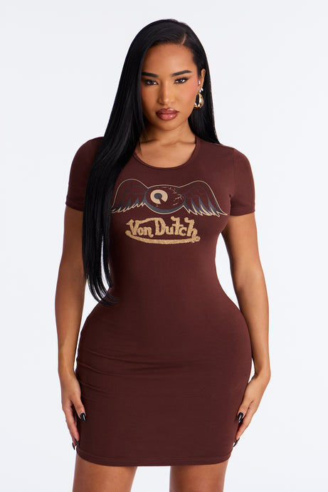 Von Dutch Wings T Shirt Mini Dress