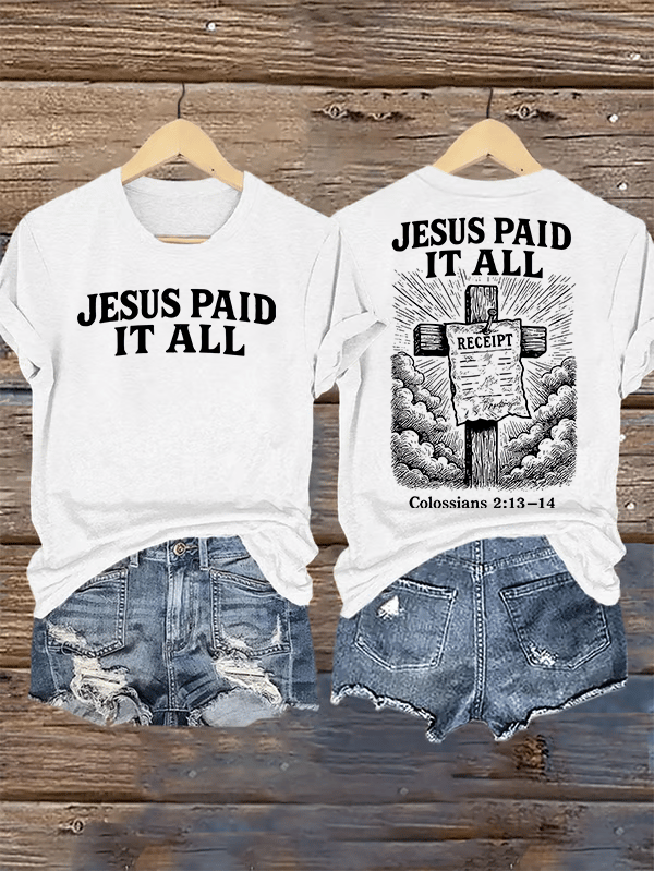 Women's  Jesus Paid It All Christian T-Shirt