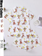Women's Monkey Banana Print Sleepwear Set