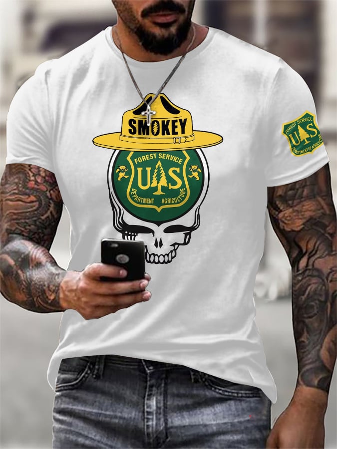 Men's Retro Resist Save The Forest Service Print T-Shirt