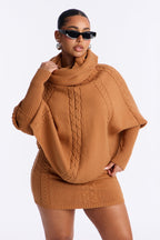 Bundle Me Up 3 Piece Sweater Skirt Set - Camel