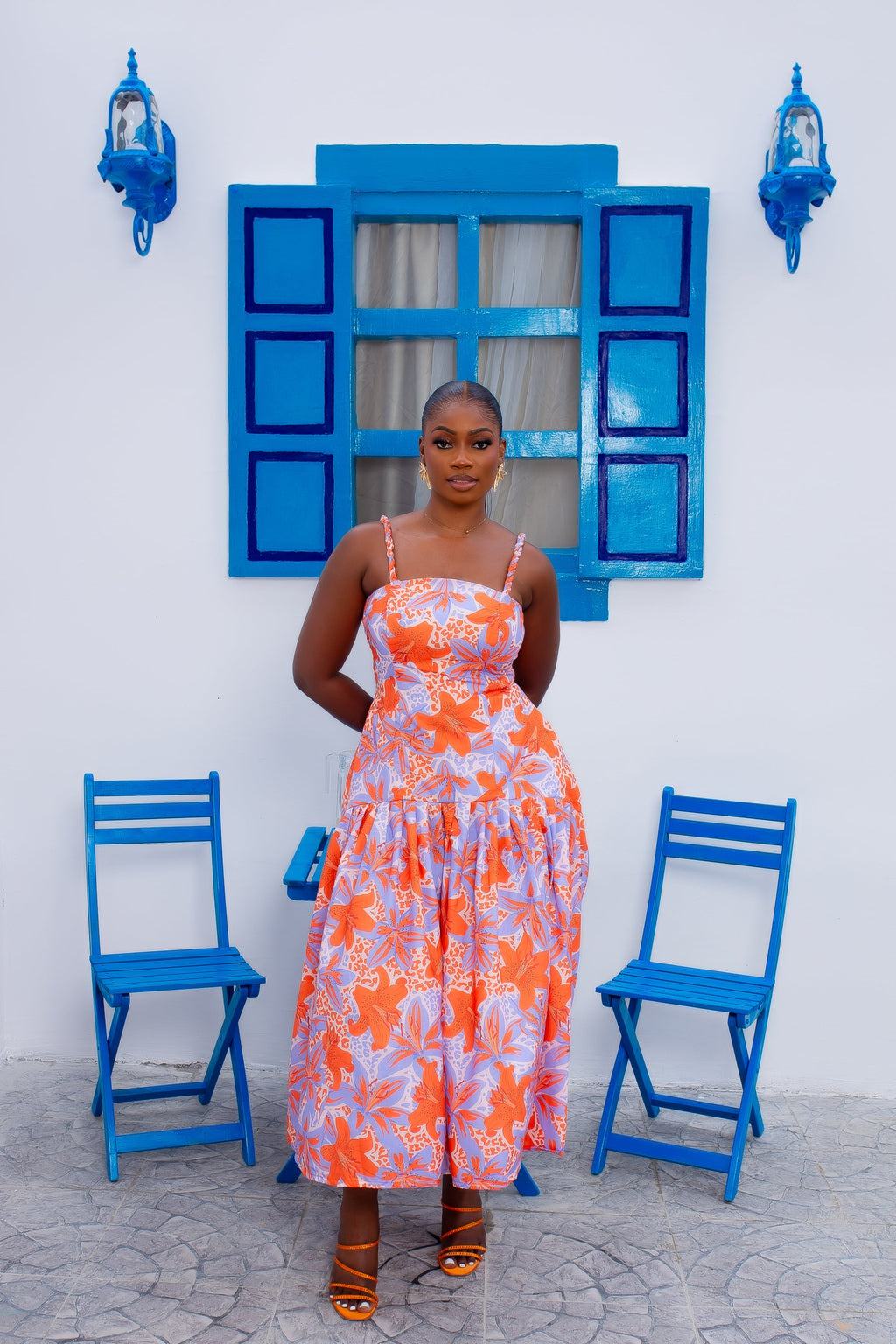 Marrakech Linen Dress (Capri Bloom)
