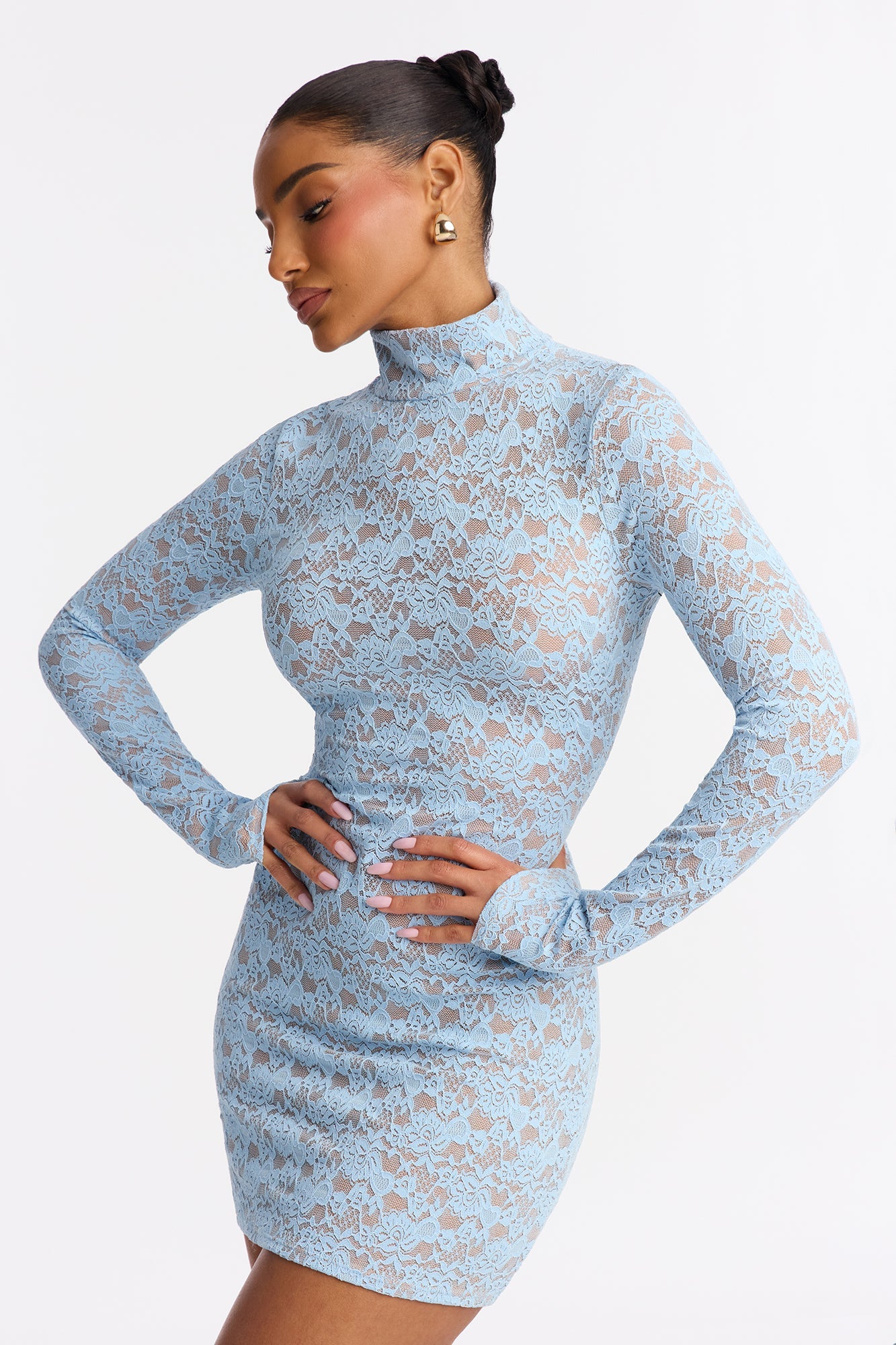 Always In Love With Lace Mini Dress - Burgundy