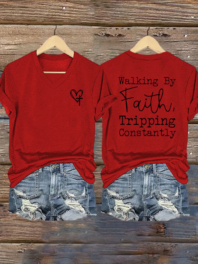 Women's Faith Cross Print T-Shirt