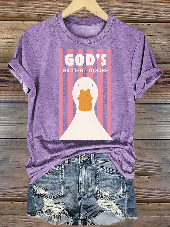 Women's  God's Silliest Goose Christian Kid T-Shirt