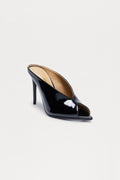 Kingsley Faux Patent Stiletto Heels - Black