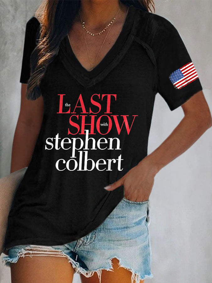 🔥Buy 3 Get 15% Off🔥V-Neck Retro Last Show Print T-Shirt