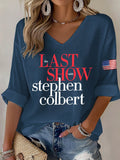 🔥Buy 3 Get 15% Off🔥V-Neck Retro Last Show Print T-Shirt