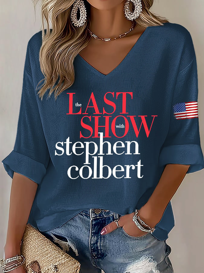 🔥Buy 3 Get 15% Off🔥V-Neck Retro Last Show Print T-Shirt