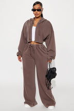 On The Go Fleece Pant Set - Blue