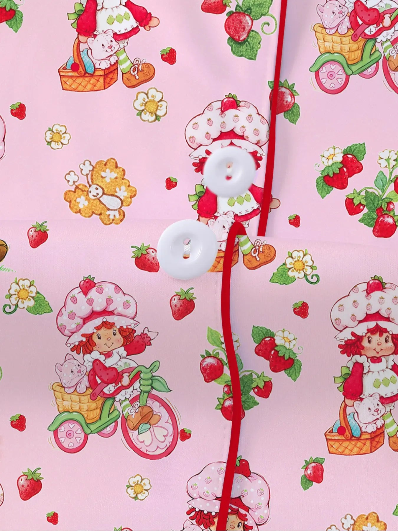 Women's Strawberry Cartoon Print Sleepwear Loungewear Set