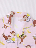 Women's Monkey Banana Print Sleepwear Set