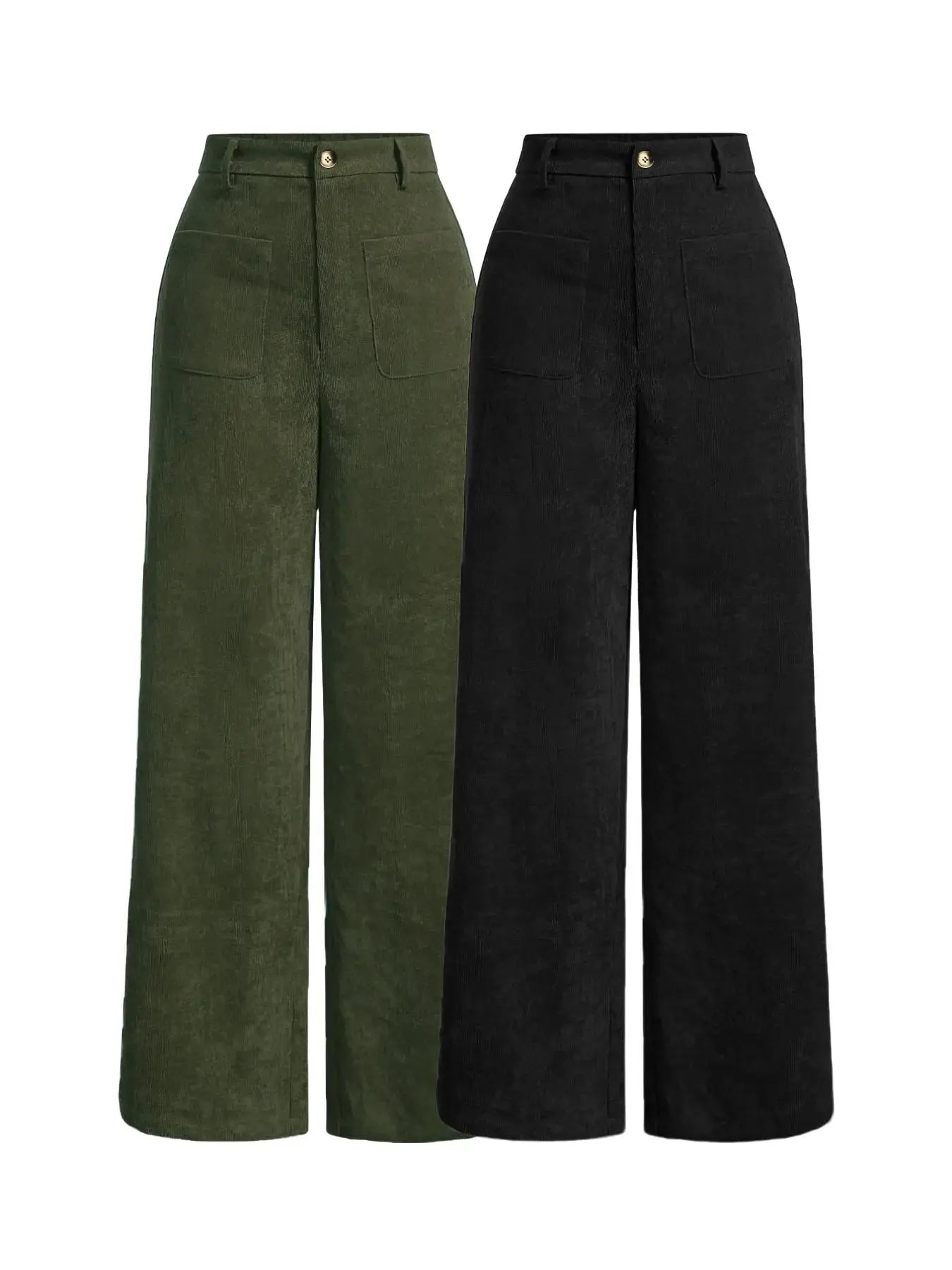 Women's High Waist Wide Leg Button Front Pants