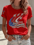 Women's America 250 Years 1776-2026 Print Casual T-shirt