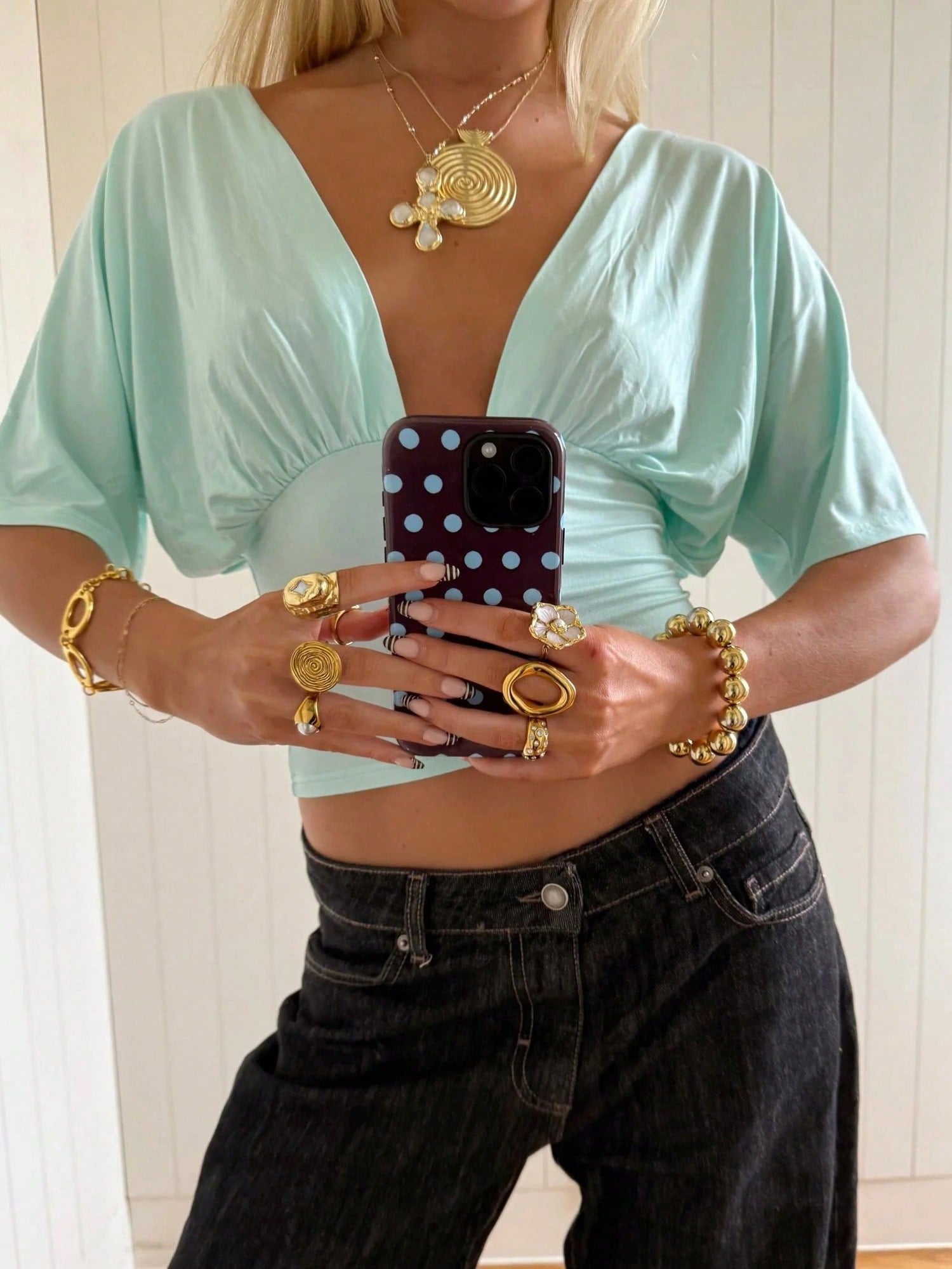 Women's Solid Deep V-Neck Flutter Sleeve Crop Tops Ruched Backless Tie Knot Bodycon Blouse Top