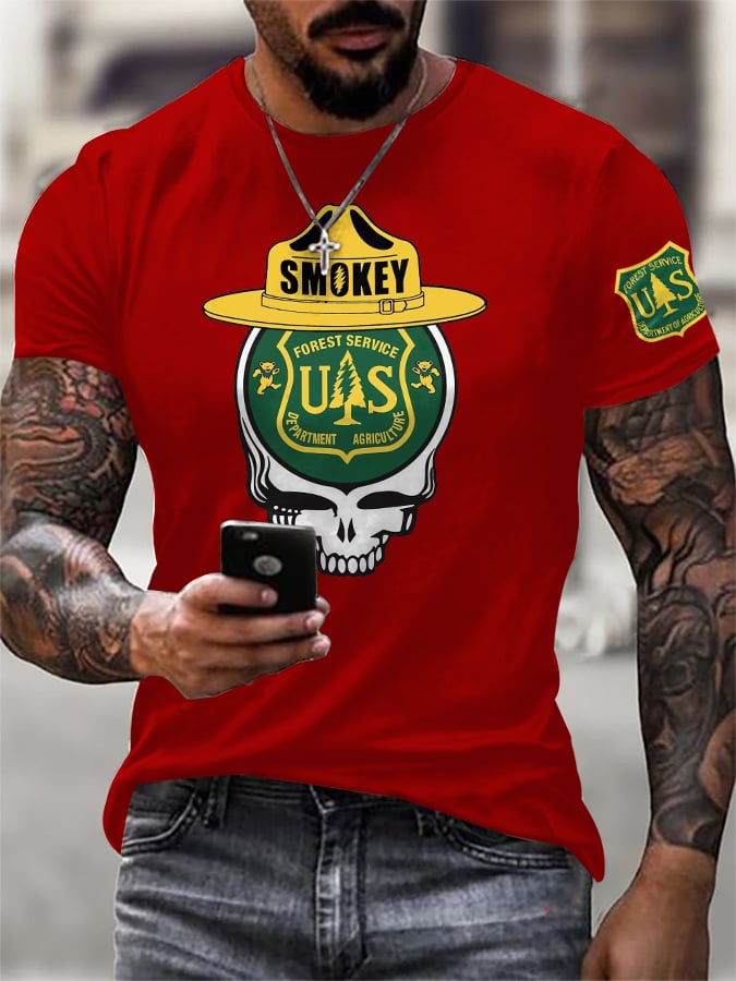 Men's Retro Resist Save The Forest Service Print T-Shirt