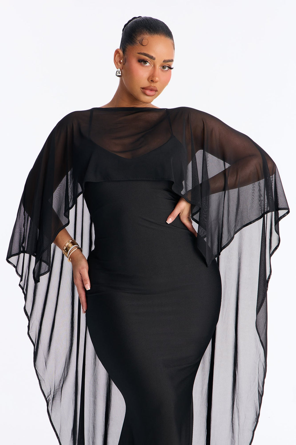 Staying True Satin Maxi Dress - Black