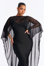 Staying True Satin Maxi Dress - Black
