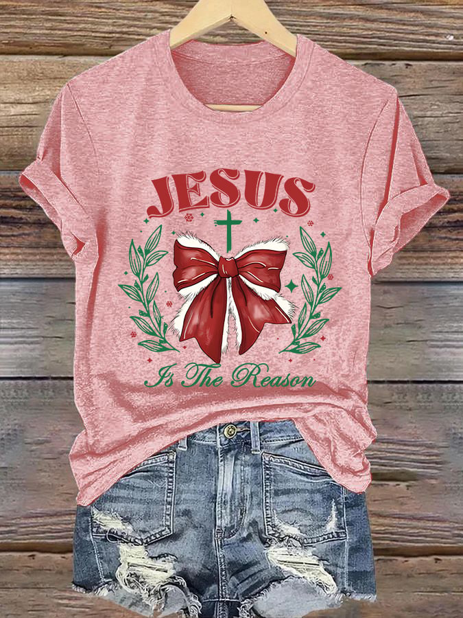 Women'S Casual Faith "Jesus Is The Reason" Short Sleeve T-Shirt