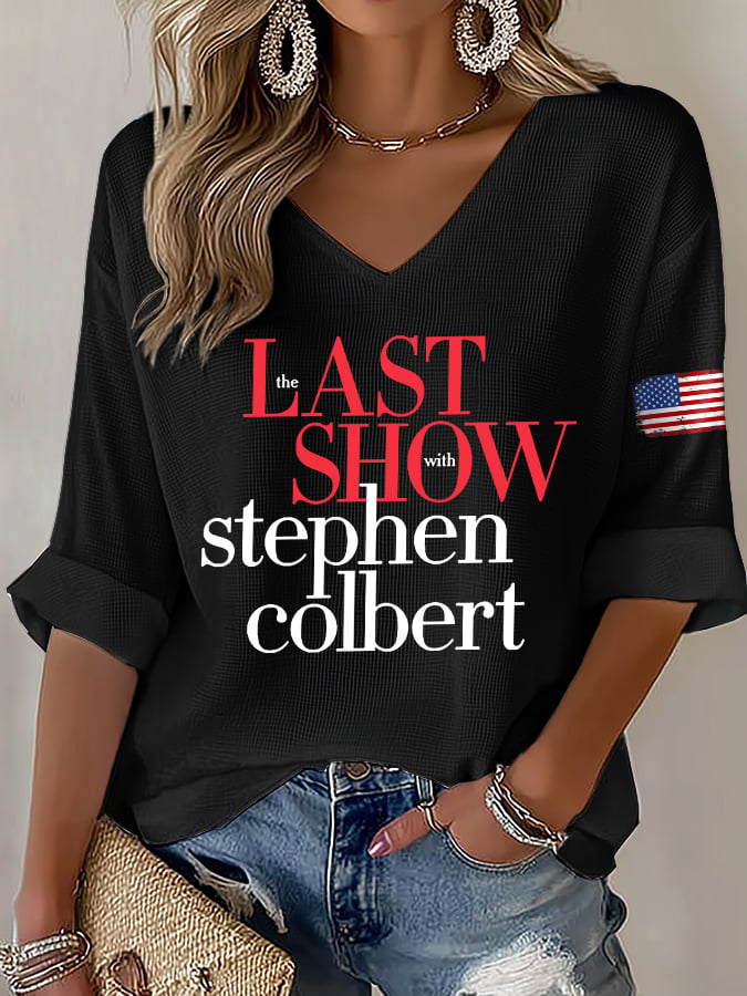 🔥Buy 3 Get 15% Off🔥V-Neck Retro Last Show Print T-Shirt