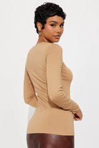 Sabrina Long Sleeve Tee - Camel