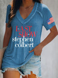 🔥Buy 3 Get 15% Off🔥V-Neck Retro Last Show Print T-Shirt