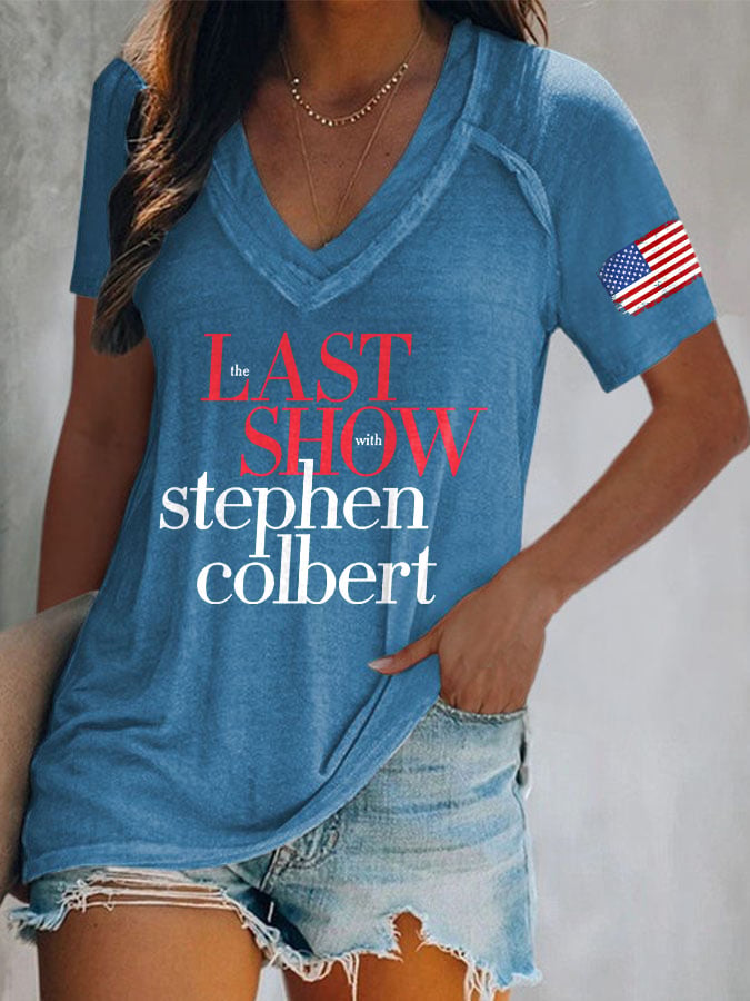 🔥Buy 3 Get 15% Off🔥V-Neck Retro Last Show Print T-Shirt