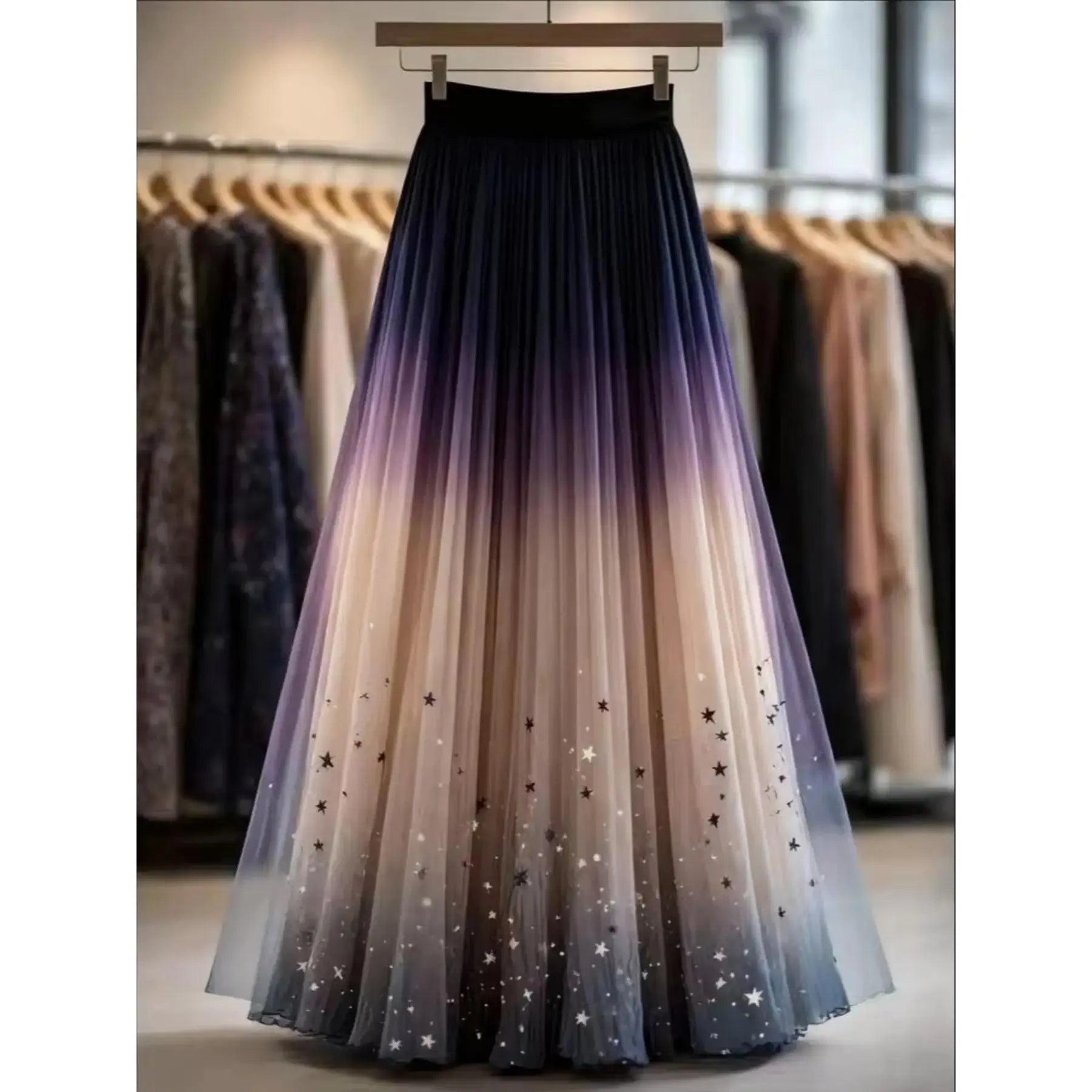 Elegant Floral Pattern Mesh Long Fitted Skirt, Women's Fashion Clothing, Perfect for Parties & Special Occasions