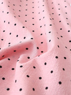 2pcs/Set Women's Mini Polka Dot Printed Pajama Set With Contrast Trim Button-Down Shirt And Bowknot Shorts, Perfect For Home Wear In Summer White Set,Two Pieces Set