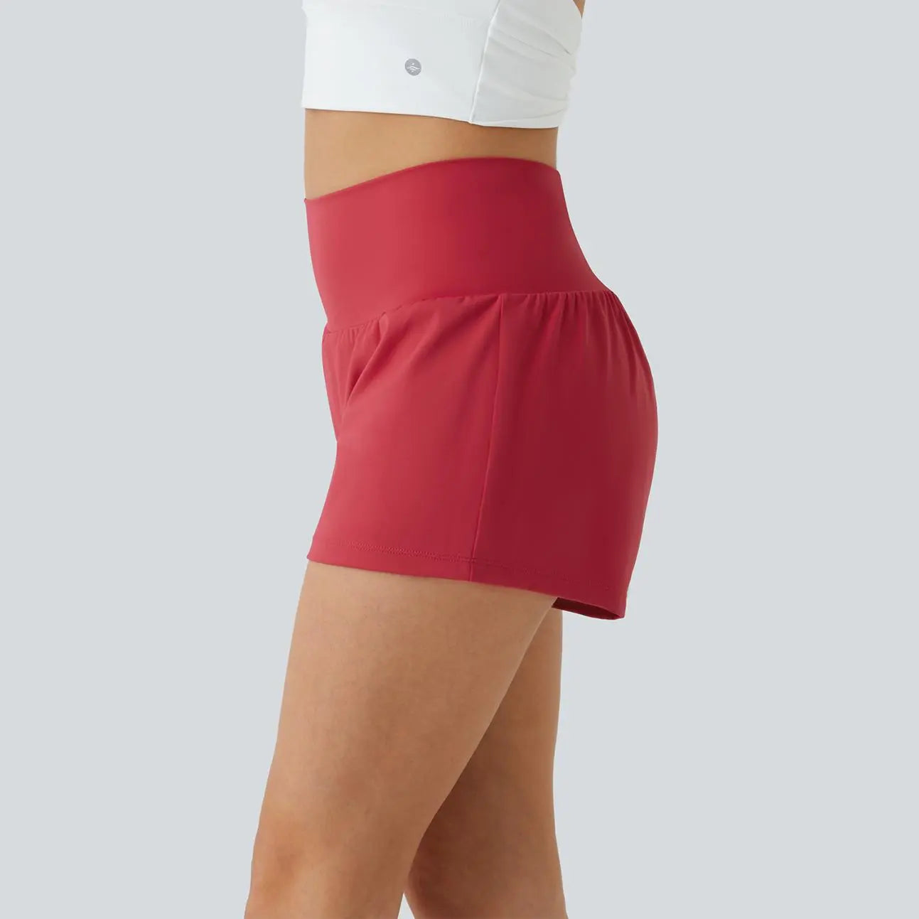 2-Piece Super High Waisted Back Pocket & Side Hidden Pocket 2-in-1 Yoga Shorts 3" Set