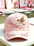Pink Plaid Print Cap