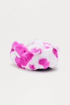 Camo Bear Faux Fur Slippers - Fuchsia/combo