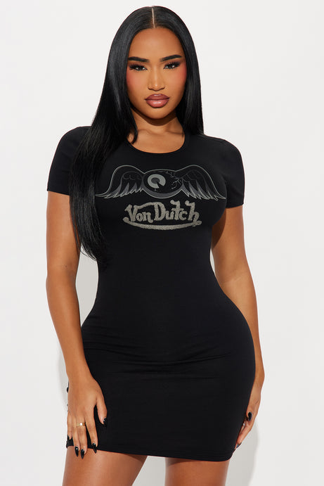 Von Dutch Wings T Shirt Mini Dress
