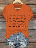 Women'S Casual Faith-Themed Printed Short-Sleeved T-Shirt