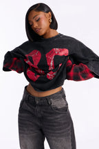 After Party 85 Plaid Crew Neck Twofer Tshirt - Red/combo