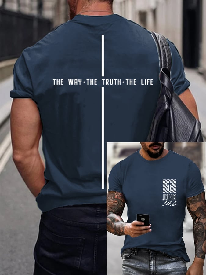 🔥Buy 3 Get 15% Off🔥Men's Vintage Faith The Way The Truth The Life Print T-Shirt
