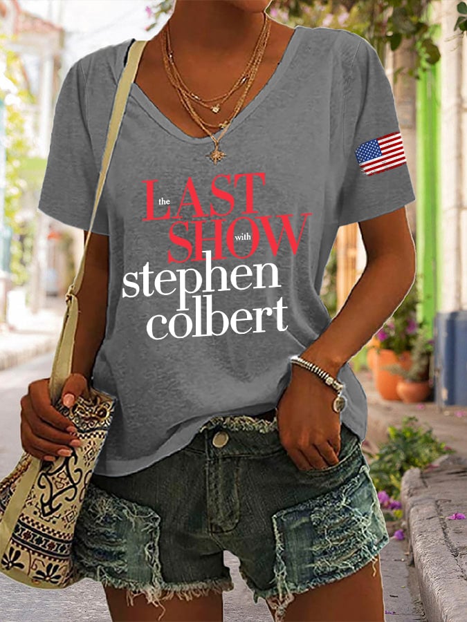 🔥Buy 3 Get 15% Off🔥V-Neck Retro Last Show Print T-Shirt