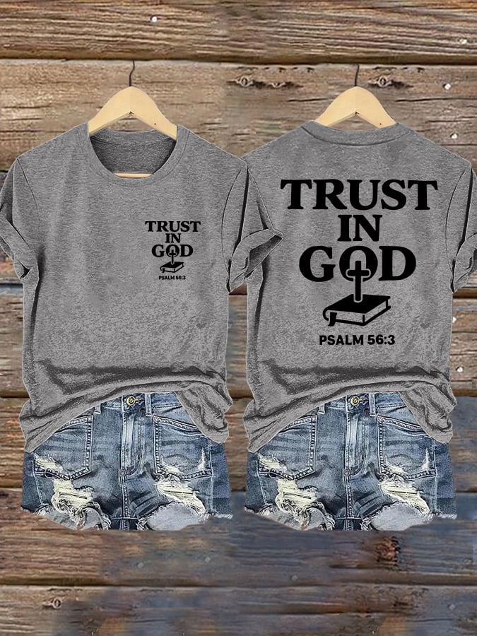 Women'S Psalm 56:3 Trust In God Print T-Shirt