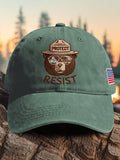Retro Protect And Resist Print Baseball Cap