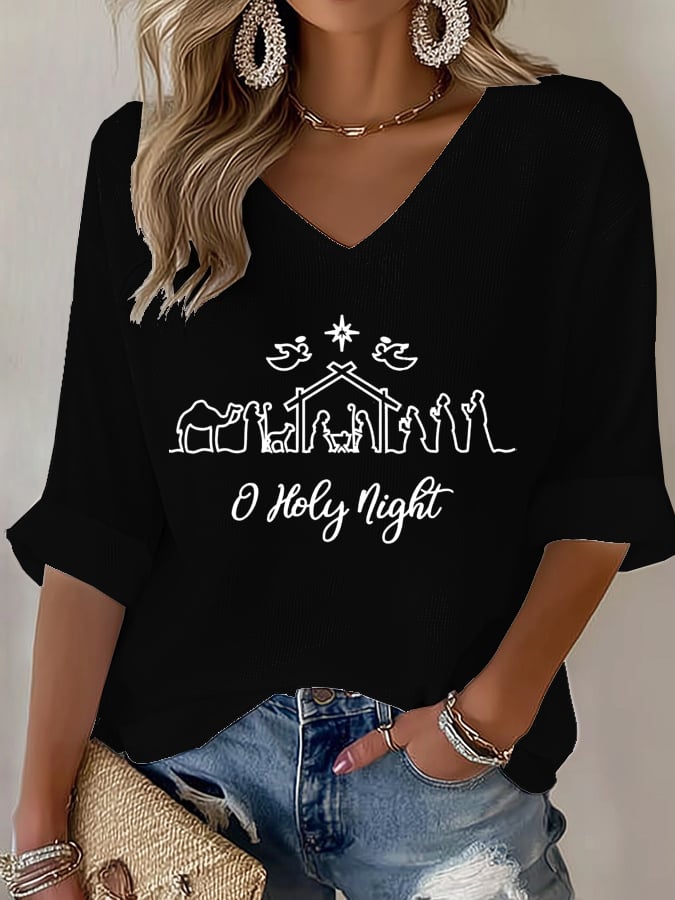 Women's Nativity Faith Print T-shirt