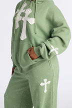 Double The Intentions Washed Fleece Hoodie - Pink