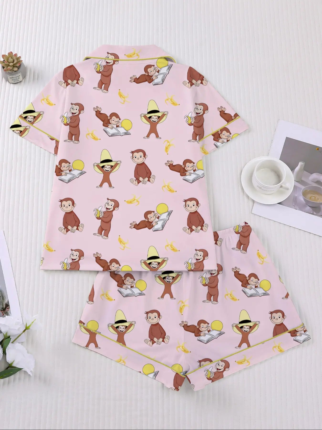 Women's Monkey Banana Print Sleepwear Set