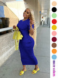 Threaded Elastic Solid Color Bodycon Dress, Breathable Elastic Party Outing Travel Pocket Long Dress, Summer Dress, Everyday Casual Wear, Womenswear