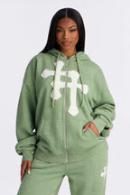 Double The Intentions Washed Fleece Hoodie - Pink