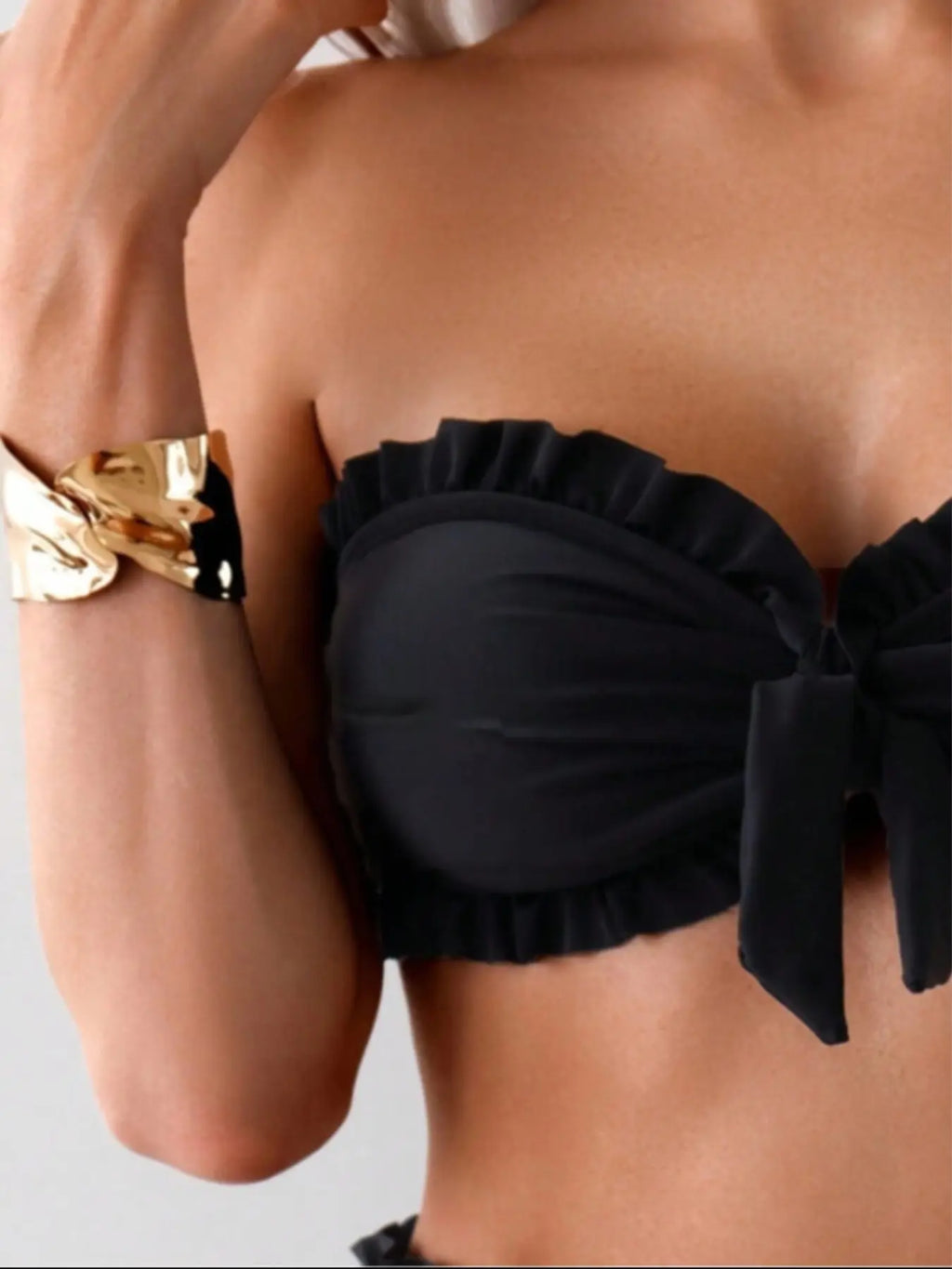 Fashion Sexy Detachable Strap Halter Bikini, Beach Pool Women's Swimsuit, Fitted Plain Style, Summer Swimwear, Casual Wear, Solid Bikinis